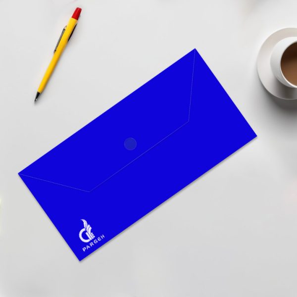 پاکت ملخی دکمه دار - آبی